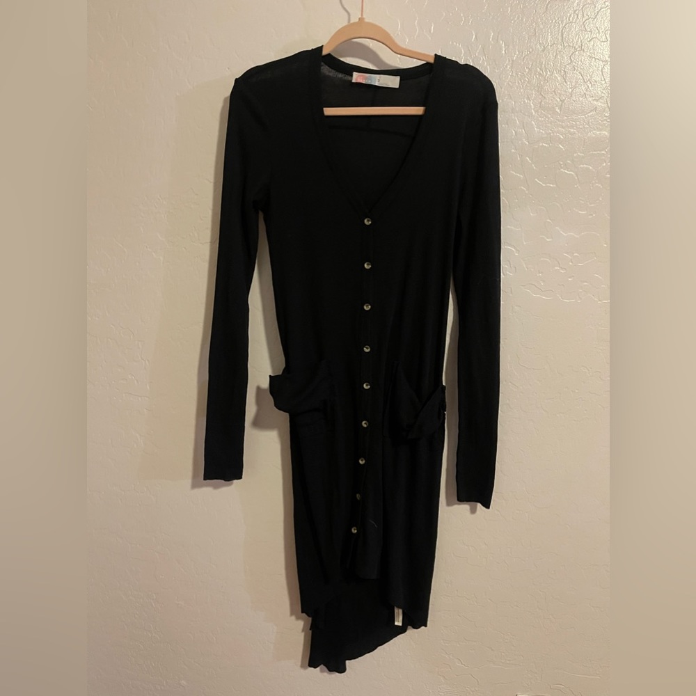 Free People Beach Bonita Cardigan Dress Long Sleeve Ribbed NWOT Size M - Picture 3 of 7